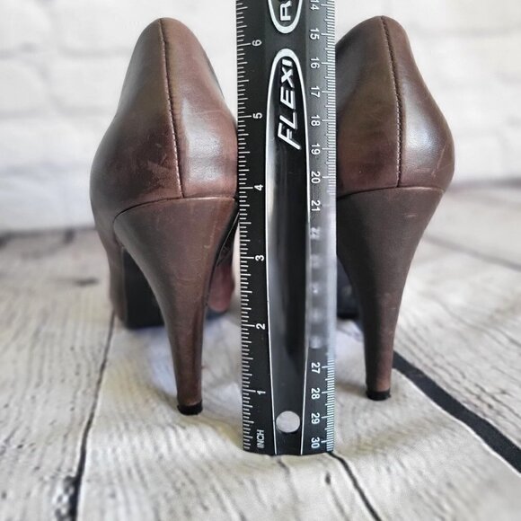 Worthington Brown Leather Platform Stiletto Ankle Boot  023-5087   sz 7 M - Picture 5 of 7